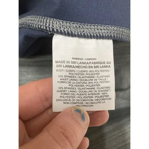 Nike Legendary Mid Rise Compression Training Tights Side Zip Grey Blue SZ Medium - Picture 4 of 8